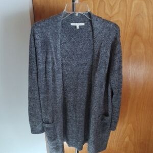 Elegant Charcoal Open Front Cardigan